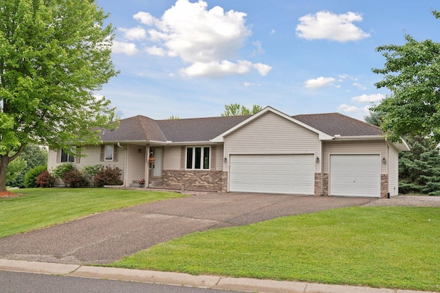 22087 Jasmine Way, Rogers, MN 55374 - single story home with an attached garage, asphalt driveway, a front lawn, and roof with shingles