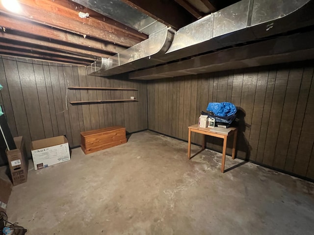 1410 4th St S, Moorhead, MN 56560 - unfinished basement featuring wood walls