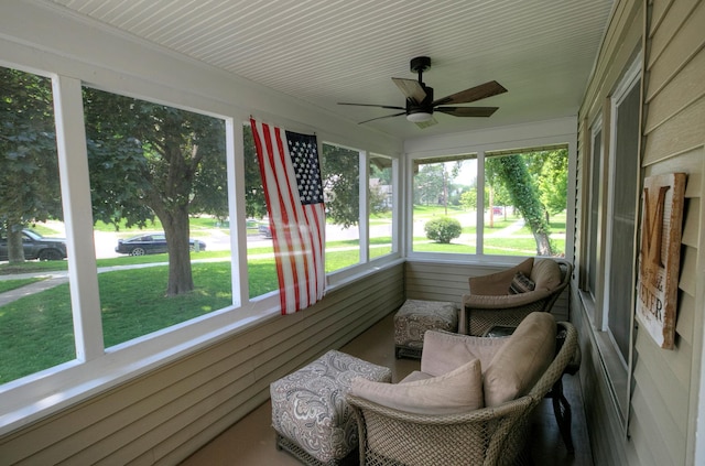 544 7th St, Red Wing, MN 55066 - sunroom with ceiling fan and plenty of natural light