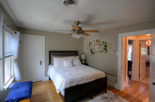 544 7th St, Red Wing, MN 55066 - bedroom featuring light wood finished floors and a ceiling fan