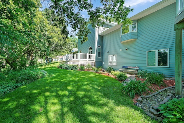 108 1st St, Kenyon, MN 55946 - view of grassy yard featuring a deck