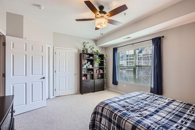 12693 Collegeview Dr Unit 201, Eden Prairie, MN 55347 - bedroom with light carpet and a ceiling fan