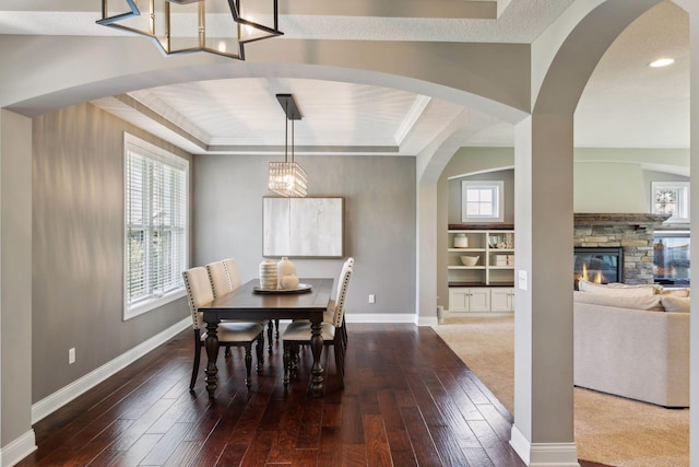 3365 Osgood Way N, Baytown Twp, MN 55082 - dining space with a chandelier, healthy amount of natural light, and hardwood / wood-style flooring