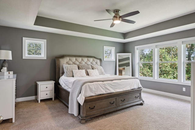 3365 Osgood Way N, Baytown Twp, MN 55082 - carpeted bedroom with a tray ceiling and ceiling fan