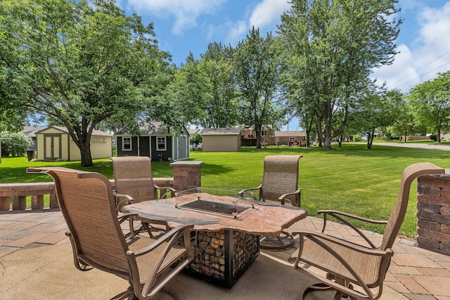 1213 4 1/2 Ave N, Sauk Rapids, MN 56379 - view of patio / terrace featuring a shed