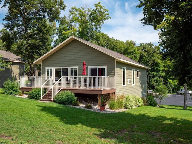 30424 410th Street Unit 4 (Share 3) - Cic #65, Dent, MN 56528 - back of property with a wooden deck and a yard