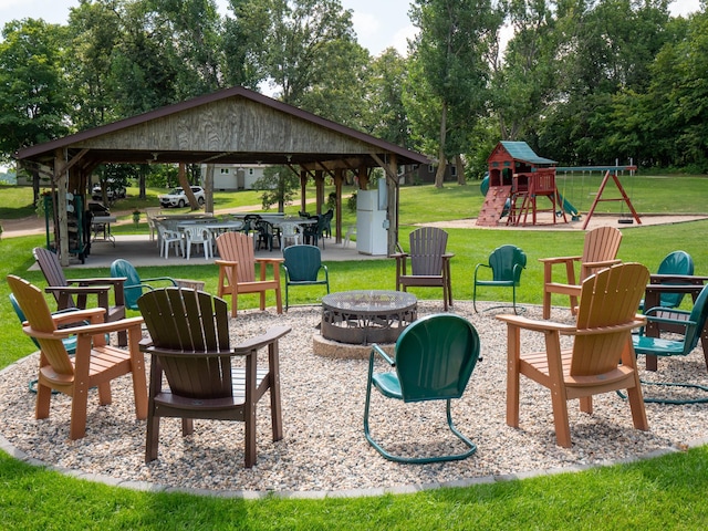 30424 410th Street Unit 4 (Share 3) - Cic #65, Dent, MN 56528 - view of patio with a fire pit and a gazebo