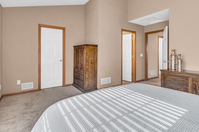 4107 Scott Ave N, Robbinsdale, MN 55422 - carpeted bedroom featuring lofted ceiling and baseboards
