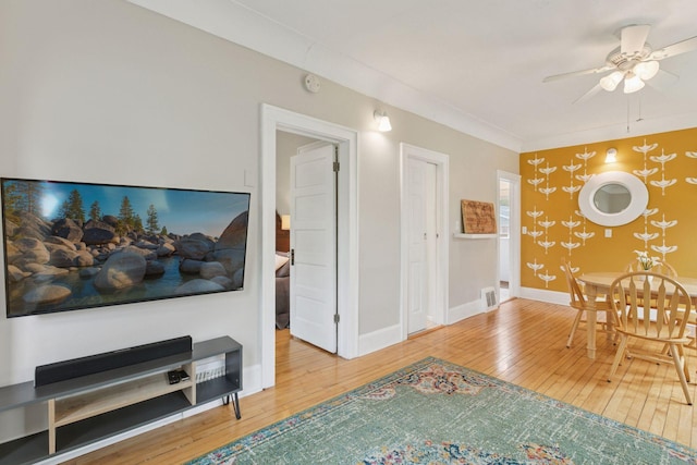 5321 39th Ave S, Minneapolis, MN 55417 - living area featuring hardwood / wood-style floors and ceiling fan