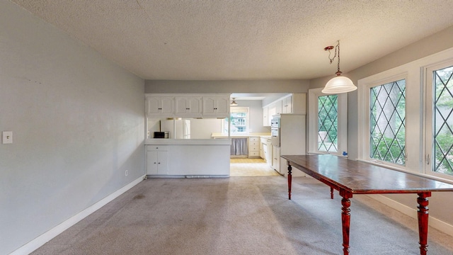 3672 Snelling Ave N, Arden Hills, MN 55112 - unfurnished dining area featuring light colored carpet and a textured ceiling