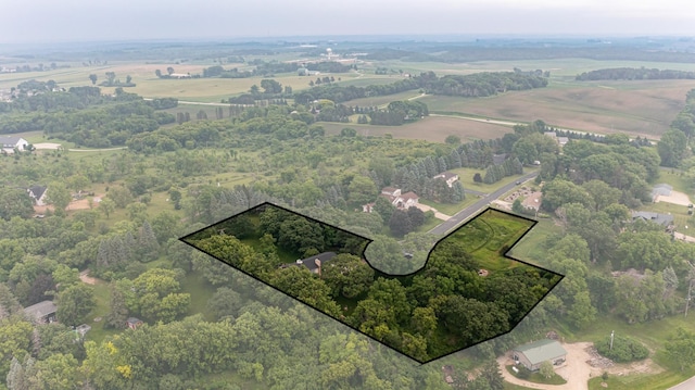 25 Conway Ct SE, Rochester Twp, MN 55904 - aerial view of property's location with property boundaries highlighted and rural landscape