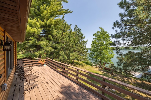 14292 Chippewa Loop, Park Rapids, MN 56470 - wooden deck with a water view
