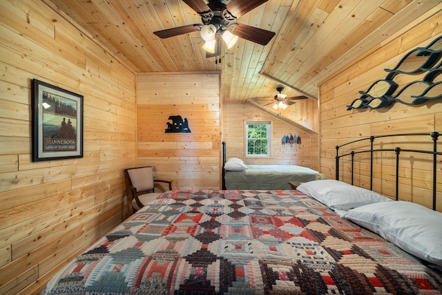 14292 Chippewa Loop, Park Rapids, MN 56470 - bedroom with wood ceiling and wooden walls