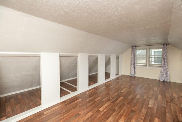 2010 Oakland Ave, Austin, MN 55912 - additional living space featuring wood finished floors, vaulted ceiling, and a textured ceiling