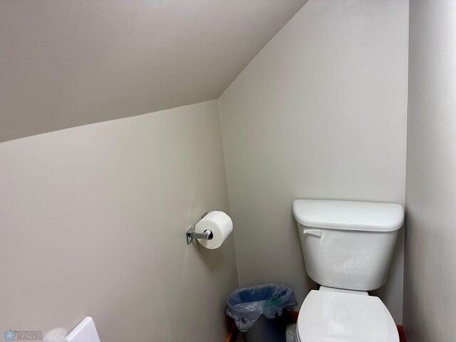 12981 Arcadia Ct NE, Turtle Lake Twp, MN 56601 - bathroom with toilet and lofted ceiling