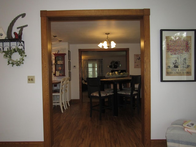 401 St Paul Ave, Fulda, MN 56131 - dining space with a chandelier and dark wood finished floors