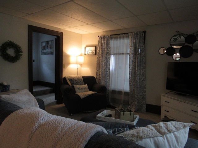 401 St Paul Ave, Fulda, MN 56131 - carpeted living area featuring a drop ceiling