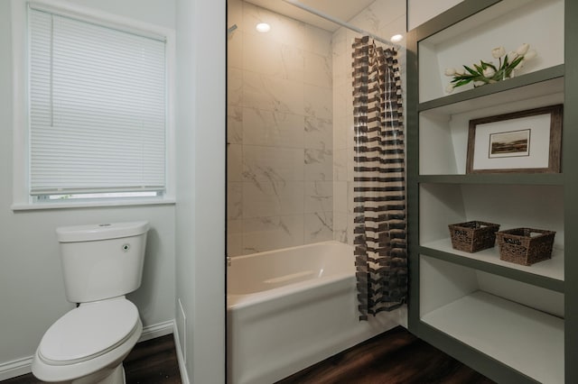 3445 4th Ave S, Minneapolis, MN 55408 - full bathroom featuring wood finished floors and shower / bathtub combination with curtain