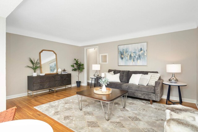 333 3rd St NE, Osseo, MN 55369 - living area featuring wood finished floors and baseboards
