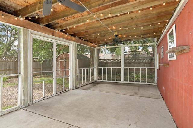 333 3rd St NE, Osseo, MN 55369 - unfurnished sunroom featuring ceiling fan