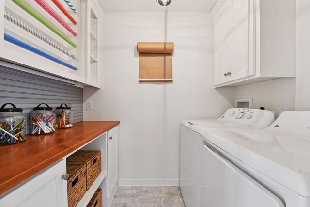 4022 Hillcrest Rd, Deephaven, MN 55391 - laundry area with cabinet space and washing machine and clothes dryer