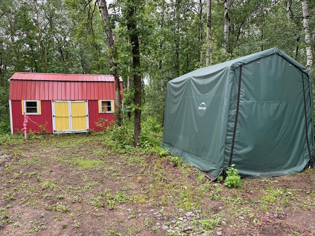 42863 270th St, Malung Twp, MN 56751 - view of yard featuring a storage unit