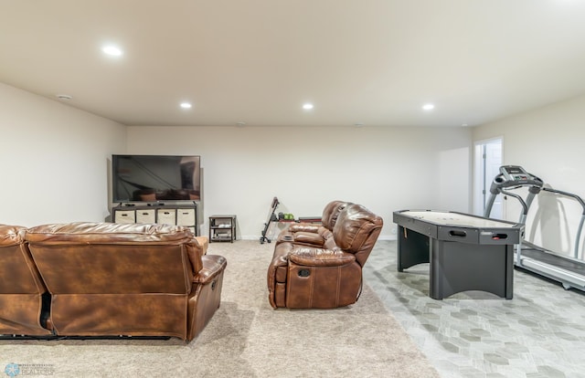 7339 21st St S, Fargo, ND 58104 - carpeted living area featuring recessed lighting and baseboards