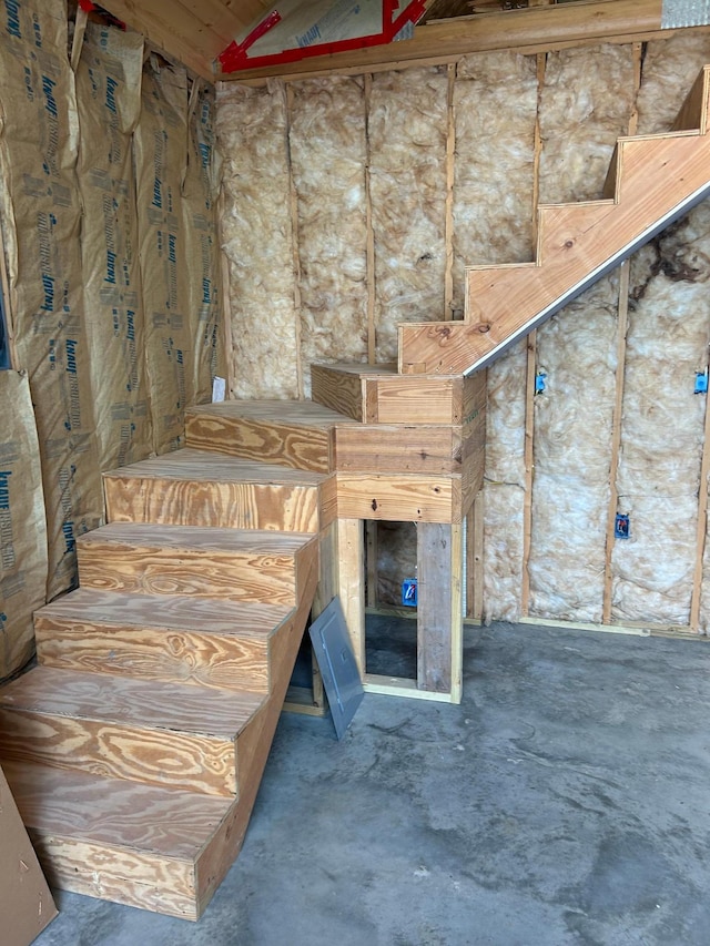 13648 Island Lake Rd W, Lengby, MN 56651 - staircase featuring concrete floors