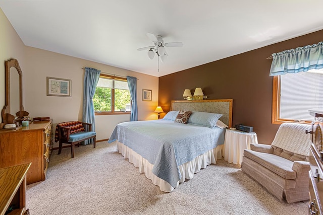 4820 Echo Ct, Faribault, MN 55021 - bedroom featuring light colored carpet and ceiling fan