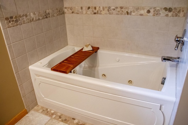 36945 Delta Bay Rd, Pine River, MN 56474 - full bath featuring a tub with jets and tile patterned flooring