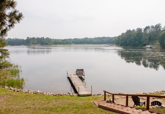 36945 Delta Bay Rd, Pine River, MN 56474 - dock area with a water view and a forest view