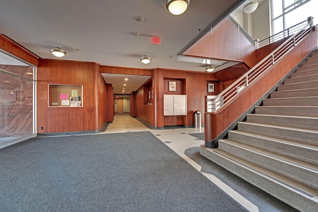 111 Franklin Ave Unit 215, Minneapolis, MN 55404 - common area featuring wooden walls and stairway
