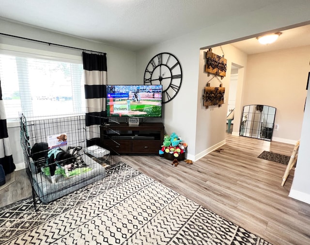 534 Main St, Perham, MN 56573 - living area with baseboards and wood finished floors