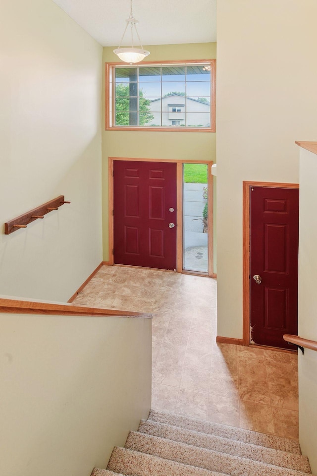 15616 84th St NE, Otsego, MN 55330 - tiled foyer entrance with a high ceiling and stairs