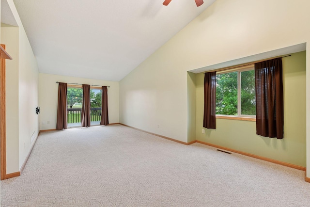 15616 84th St NE, Otsego, MN 55330 - unfurnished room featuring lofted ceiling, ceiling fan, and carpet