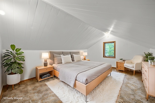 3521 26th St, Minneapolis, MN 55406 - bedroom featuring lofted ceiling and light carpet