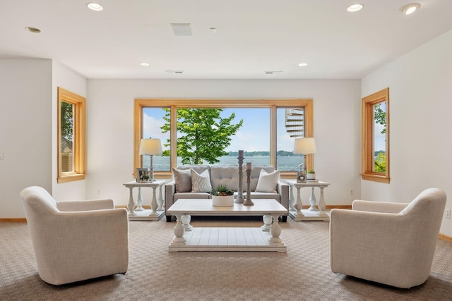 1709 1/2 Pulaski Rd, Buffalo, MN 55313 - carpeted living area with recessed lighting and baseboards