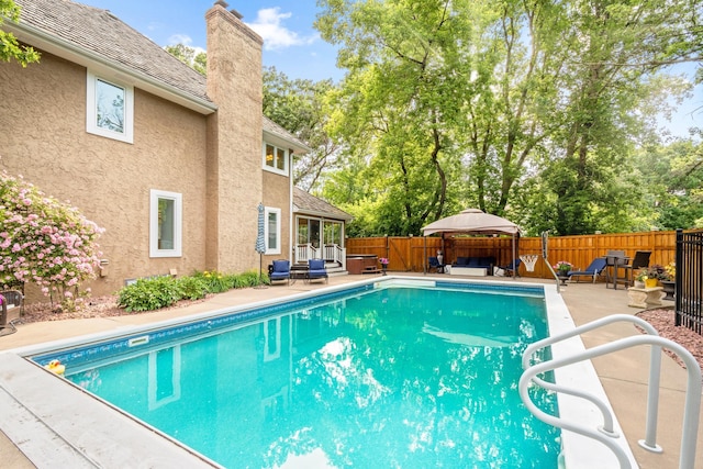 16209 Adeline Ln, Minnetonka, MN 55391 - view of pool featuring an outdoor living space, a patio, and a fenced backyard