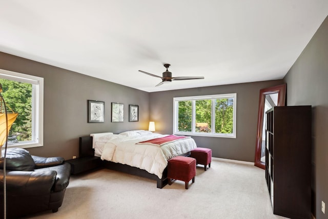 16209 Adeline Ln, Minnetonka, MN 55391 - bedroom with light colored carpet and a ceiling fan