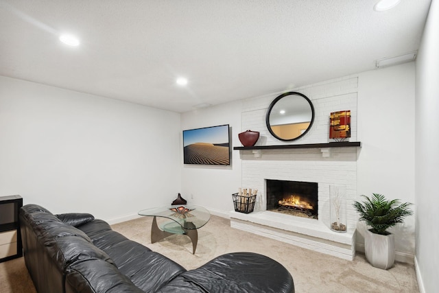 16209 Adeline Ln, Minnetonka, MN 55391 - carpeted living area featuring recessed lighting and a fireplace