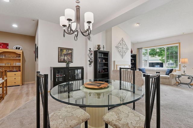 2014 Stahlke Way, Chaska, MN 55318 - dining room featuring a chandelier, a textured ceiling, and recessed lighting