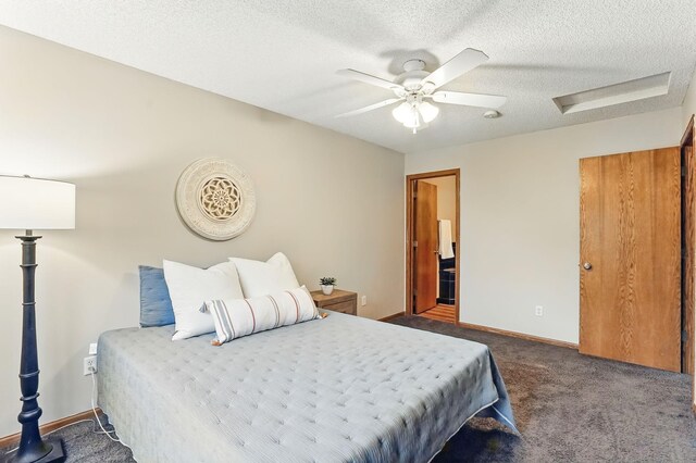 382 Tuttle Dr, Hastings, MN 55033 - carpeted bedroom featuring attic access, a ceiling fan, and a textured ceiling