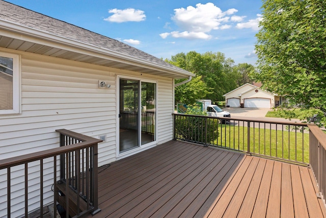 382 Tuttle Dr, Hastings, MN 55033 - wooden terrace featuring a lawn
