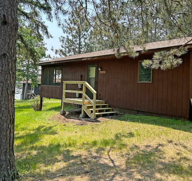 34243 County Highway 46, Park Rapids, MN 56470 - rear view of house featuring crawl space, a yard, and roof with shingles