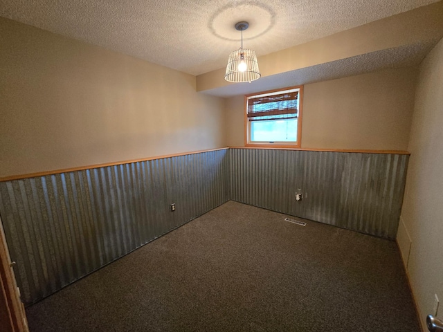27891 Jerboa Ln, Cold Spring, MN 56320 - unfurnished room with carpet, a textured ceiling, and a wainscoted wall