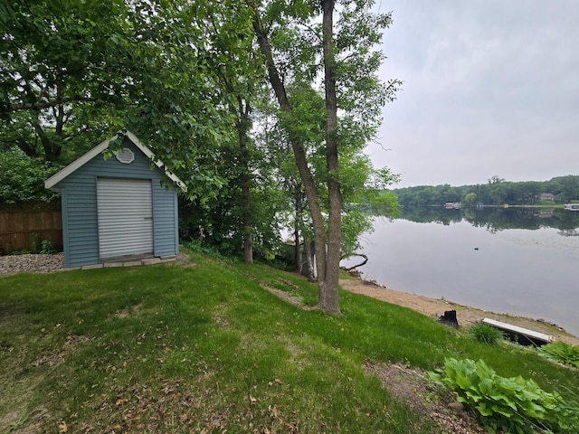 27891 Jerboa Ln, Cold Spring, MN 56320 - view of yard featuring a storage unit and a water view