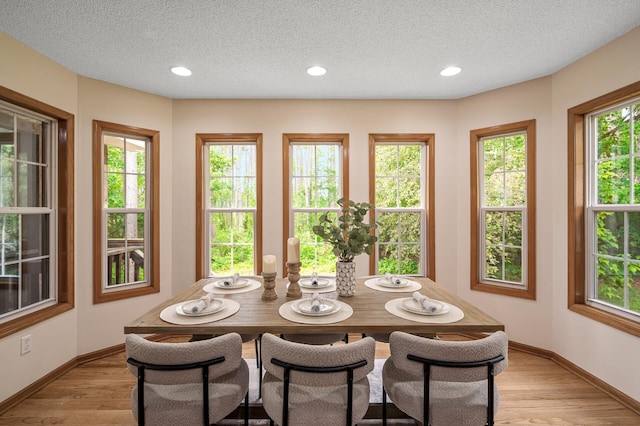 17121 Variolite St NW, Ramsey, MN 55303 - dining room with light wood finished floors, a textured ceiling, and recessed lighting