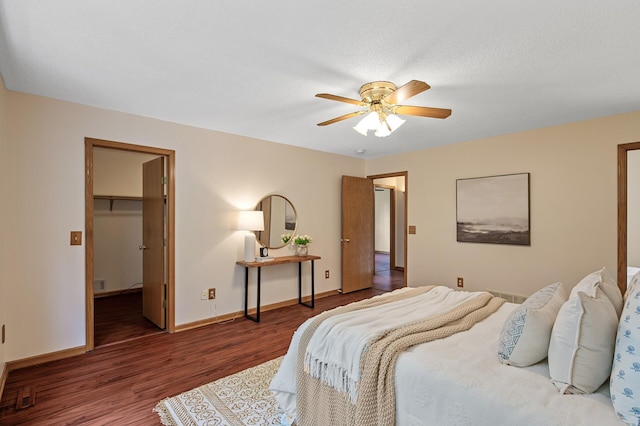 17121 Variolite St NW, Ramsey, MN 55303 - bedroom featuring wood finished floors, a walk in closet, a ceiling fan, and a closet