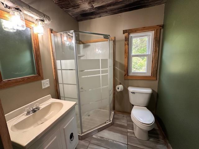 4623 Salo Rd, Waasa Twp, MN 55732 - bathroom featuring vanity and a stall shower