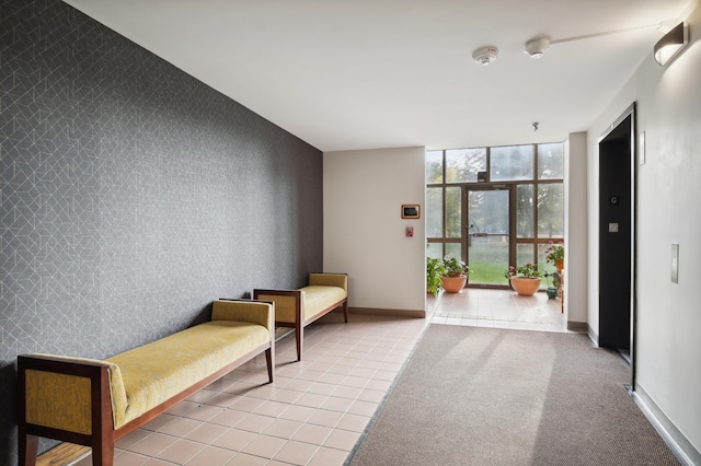 1181 Edgcumbe Rd Unit 501, Saint Paul, MN 55105 - common area with expansive windows and wallpapered walls